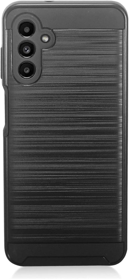 Brushed Style Defender Hard Phone Case for Samsung Galaxy A13 5G (SM-A136), Galaxy A04S (SM-A047) - CS3 Black
