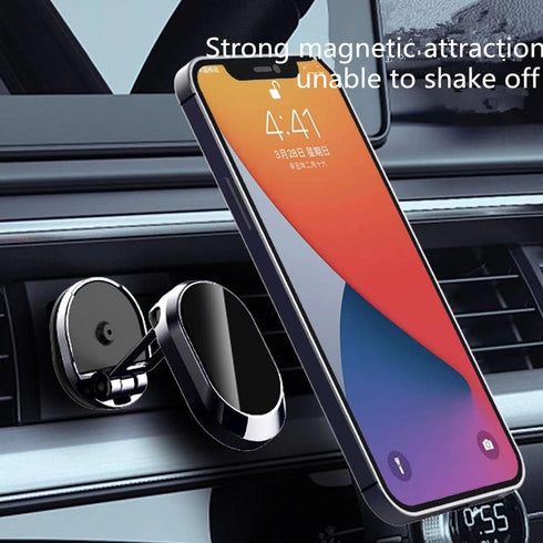 Foldable Magnetic Mobile Phone Bracket, Adjustable Rotatable Navigation Holder for Indoor Office Use