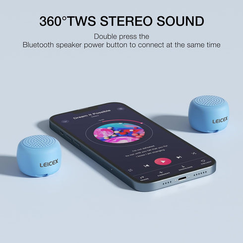Tiny Bluetooth Speaker, Travel Small Speakers Bluetooth Wireless Pillow Perfect for Travel Outdoor Sound (Blue)