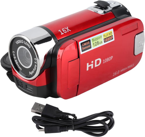 Zopsc 2.4inch 16MP 1080P 16X Video Camera Record, Screen DV Digital Camera for Travel, Digital Zoom Anti Shake Loop
