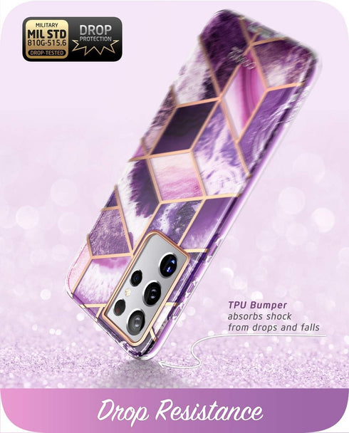 i-Blason Cosmo Series Case for Samsung Galaxy S21 Ultra 5G, Slim Stylish Protective Case (Amethyst)