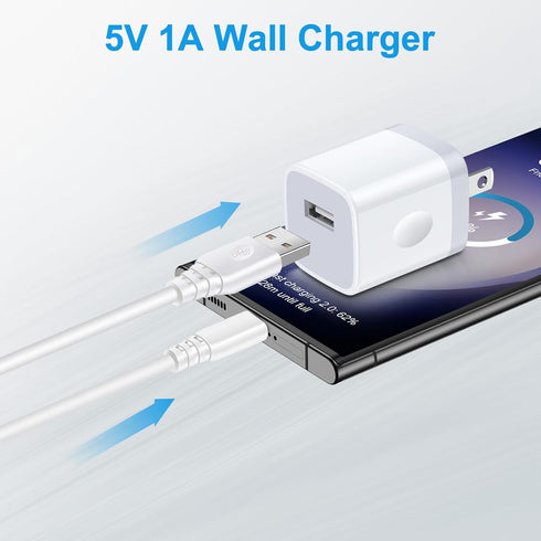 USB Charger Block,5V 1A Wall Charger,2 Pack USB Power Brick Charging Box Cube Compatible with iPhone 15/14/13/12/11/XR/XS/8 Plus/SE,Samsung Galaxy S24/S23 Ultra/S22/S21/S10/S9 /Note 10,Android