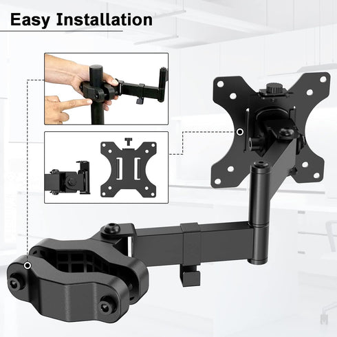 PUTORSEN Universal VESA Pole Mount, Full Motion TV Pole Mount Fits 17 to 32 inch Screens, with Removable 75mm and 100mm
