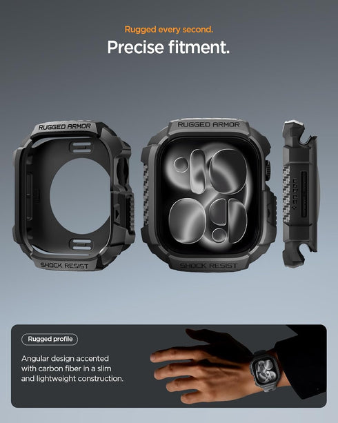 Spigen 11 11/10 42mm for Apple Watch Series Case, Rugged Armor Compatible with Series Durable Protective TPU Flexible