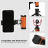 Amykite 1/4 Foldable Smartphone Grip Mount with Wrist Strap, Compatible with Standard Screw Selfie Stick for Tripod