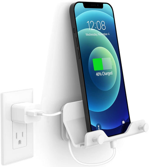 HomeMount Hands Free Wall Mount Phone Holder with Adhesive Strip for Bedroom Living Room Kitchen Compatible with All