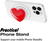 Svanove 3D Heart Magnetic Phone Grip Compatible with Magsafe Phone Grip Holder, Cute Collapsible Glass Grips Stand