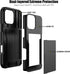 Nvollnoe 16 6.9 inch(Black) Compatible with iPhone Pro Max Case with Card Holder Dual Layer Heavy Duty Protective