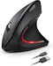 TECKNET Ergonomic Wireless Mouse, Rechargeable Vertical Ergo Mouse, Silent 2.4GHz, 6 Buttons, Up to 4800DPI