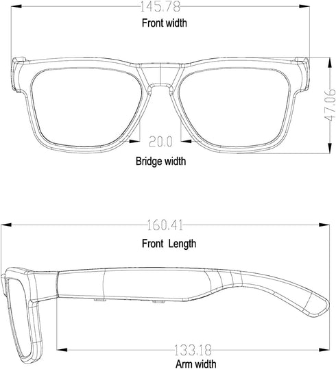 OhO Bluetooth Sunglasses, Voice Control and Open Ear Style Smart Glasses for Music and Calls, UV400 Polarized Lens