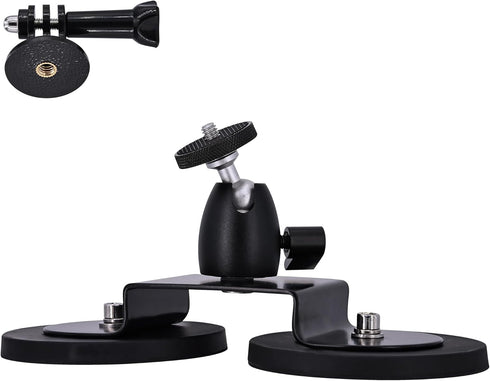 iSaddle Magnetic Camera Mount with 1/4"-20 Male Thread Tripod Adapter - Dual Base