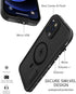 Diverbox Waterproof Case for iPhone 12 Pro Max, Durable Shockproof Cover with Kickstand & Screen Protector (Black)