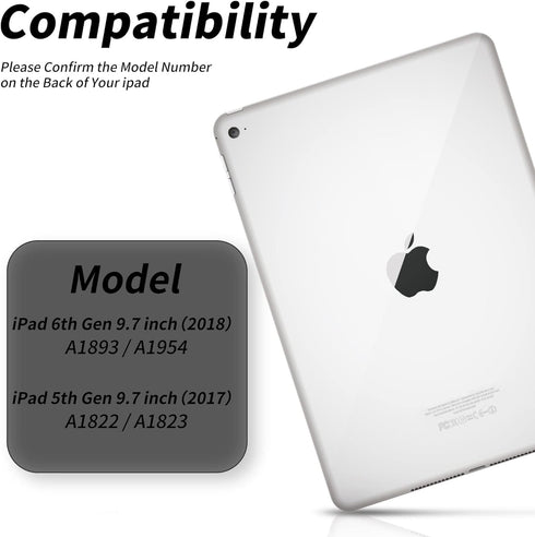 Kenke iPad 6/5th Generation Case with Keyboard, 9.7 Inch 2018/2017 iPad Air 2/1, Detachable Wireless Bluetooth