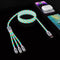 LED Light Up iPhone Flowing Multi Charging Cable, 3-in-1 MFi Certified Lightning Cable with USB-C & Micro USB, 4FT