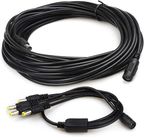 LEOU (26ft) Power Extension Cable for CCTV Surveillance Camera/IP Camra/DVR standalone/LED Light bar.
