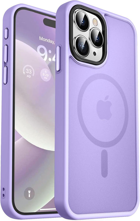 MOCCA Slim Translucent Matte Case for iPhone 15 Pro Max, 13FT Military Drop Protection, MagSafe Compatible, Light