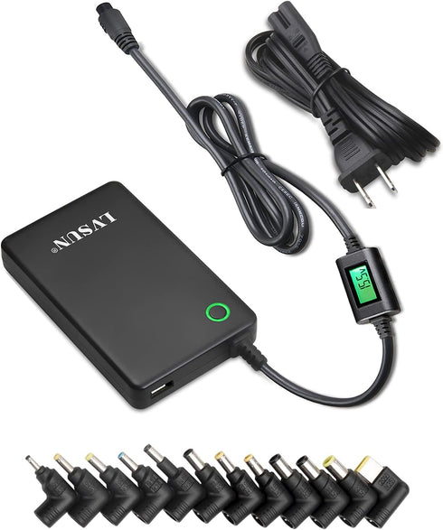 Universal Laptop Charger with LCD Display, 90W Slim AC Adapter Power Supply with USB Port for Most Notebooks