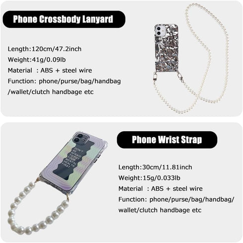 Turkalla 2Pcs 2Tether Phone Crossbody Lanyard and Wrist Strap, Universal Cell Phone Lanyard Strap with Tab