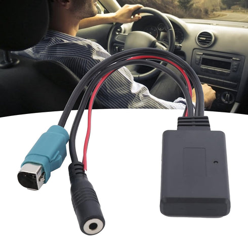 Qiilu Bluetooth Adapter for Alpine CDA 9884, Car Radio Aux Cable with Microphone Handsfree Adapter for KCE-236B