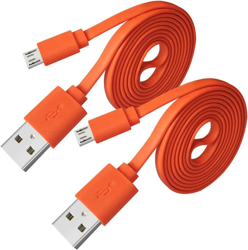 VOTY 2 Pack Micro USB Charger Flat Cable, 3.3FT Fast Charging for JBL Speaker, Logitech UE Boom, Charge Clip Flip 2-4.