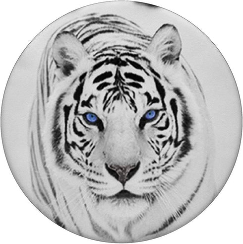 White Tiger Blue Eyes Cute Big Wild Cat Animal Gift Idea PopSockets PopGrip for Phones and Tablets