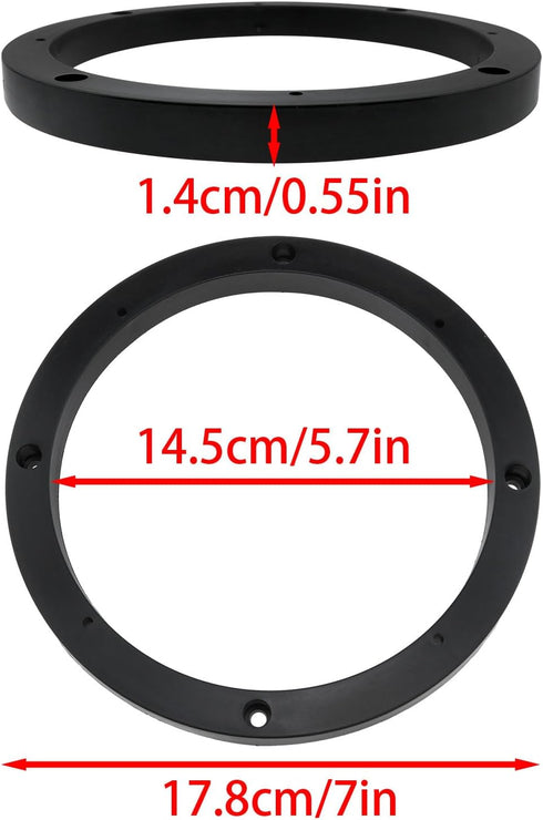 6.5 Inch Car Universal Fit ABS Speaker Spacers for Cars, Boats, Trucks, RV - 1 Pair