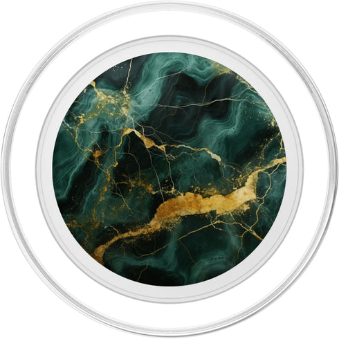Stone Patterns Elegant Jade Deep Green Natural-Marble Pattern PopSockets PopGrip for MagSafe