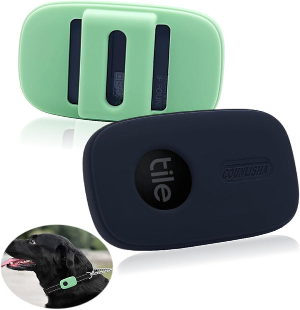 Silicone Case for Tile Pro (2022) for Dog Collar, Slim Cover Finder Tag, Secure Holder for Tile Pro Tracker