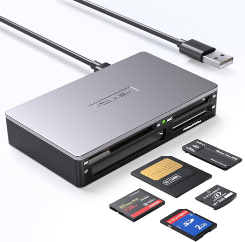 INDMEM SmartMedia Card Reader Writer All-in-1 USB Universal Multi Card Adapter Slim Hub