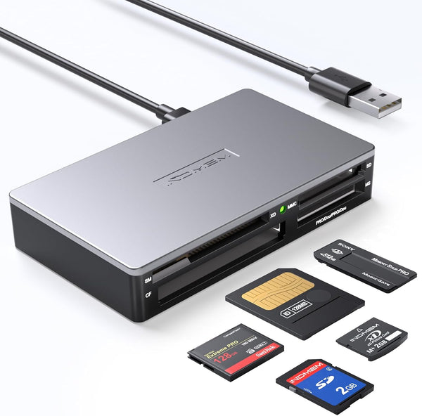 INDMEM SmartMedia Card Reader Writer All-in-1 USB Universal Multi Card Adapter Slim Hub