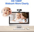 QMKKX 1080P Webcam for pc with Microphone,Full Hd Streaming Web Cam for Mac Laptop, USB External Computer Camera