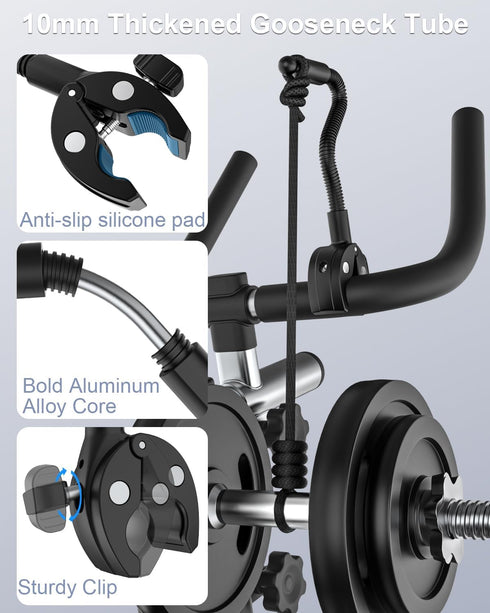 Kolasels 16/15/14/13 4-7" Gooseneck Phone Holder for Wheelchair, Bike, Spin Bike, Stroller, Boat, Mic Stand, Scooter