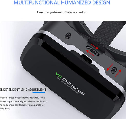 HD Virtual Reality Headset with Controller/Gamepad, VR Headsets for iPhone/Android, 3D Glasses for TV, Movies