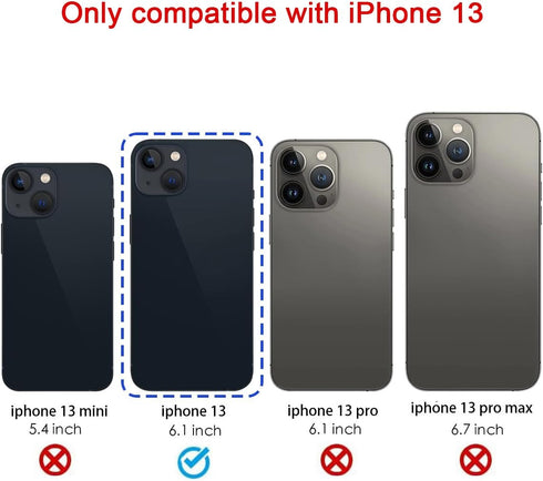 OEM Rear Back Glass Replacement (Black) for iPhone 13, 6.1 inches, with Repair Tool Kits