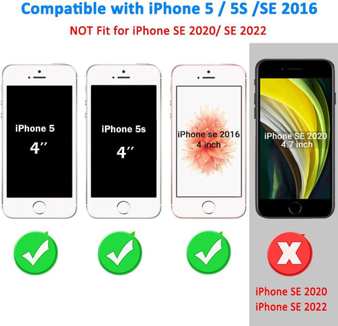 Jelanry for iPhone 5/5S/SE 1st Generation Case, Heavy Duty Rugged Shockproof Dual Layer Protective Shell, Red