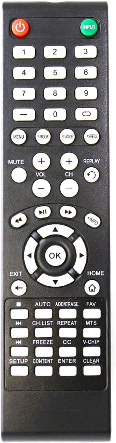 New TV Remote for Element TV Models: LDFW406, ELCFT262, ELDFW322, ELCFW326, ELCFW329, ELDFT404, ELDFW464, ELDFT465J,