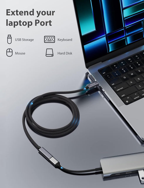 Stouchi 10FT USB C Extension Cable, Type C 3.1 Male to Female, Fast Charging & Data Transfer for iPhone 15, iPad,