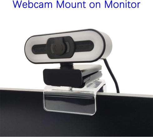 HTLAKIKJ 1/4'' Webcam Mount for Monitor, Compatible with Logitech and other Webcams with Thread, Acrylic Clear Mount on