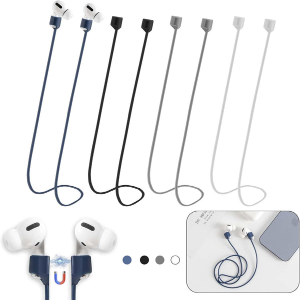 Ultra Strong Magnetic Anti-Lost Straps for AirPods - 4 Pack Soft Silicone Lanyard for AirPods 1/2/Pro/2nd/3rd