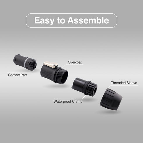 Seetronic X Series IP65 Waterproof Power Connectors (SAC3FX, 4 Pack)