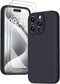 GOODVISH Silicone Case for iPhone 15 Pro, Enhanced Camera Protection, with 2 Screen Protectors, 6.1 inch, Black