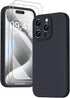 GOODVISH Silicone Case for iPhone 15 Pro, Enhanced Camera Protection, with 2 Screen Protectors, 6.1 inch, Black