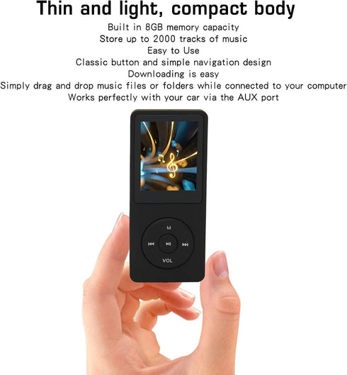 Zopsc MP3 MP4 8GB 64GB 30 Player Memory Expandable, Hours Playback, Lightweight and Portable, Easy to Use, Lossless