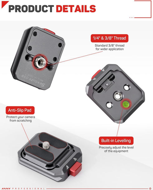 IFOOTAGE Q38-RS Action Camera Adapter Quick Release, Aluminum Tripod Mount Adapter, Quick Release Plate Compatible