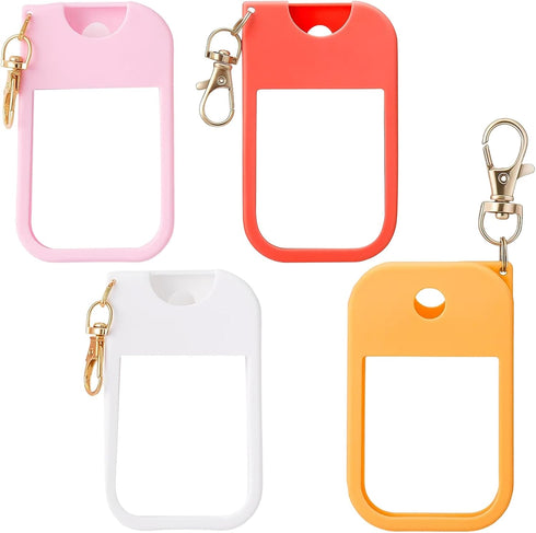 NCXFTP 4Pcs Hand Sanitizer Silicone Case Compatible with Touchland, Protective Case with Keychain