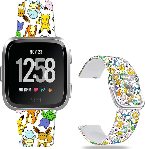 Pikacu Sea Turtle Anime Bands, Soft Sport Silicone Cartoon Strap Compatible with Fitbit Versa 2/Versa/Versa Lite/Versa