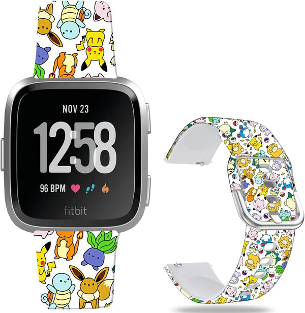 Pikacu Sea Turtle Anime Bands, Soft Sport Silicone Cartoon Strap Compatible with Fitbit Versa 2/Versa/Versa Lite/Versa