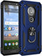 Military Grade Drop Impact Case for Motorola, 5.7 inch with Metal Rotating Ring Kickstand, Blue