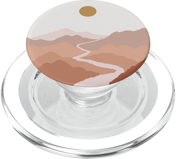 Sun Mountains River Boho Terracotta Bohemian Aesthetic Women PopSockets PopGrip for MagSafe