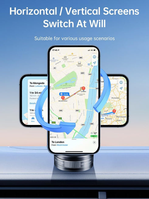 Caiwongtech 360 Vacuum Magnetic Suction Phone Holder, Rotatable Foldable Retractable Hands-Free Suction Cup Phone Mount